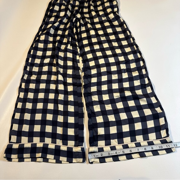 J. Crew Size XXS Navy Gingham Soft Shine Pajamas Set Jammies Sleepwear - Picture 6 of 10